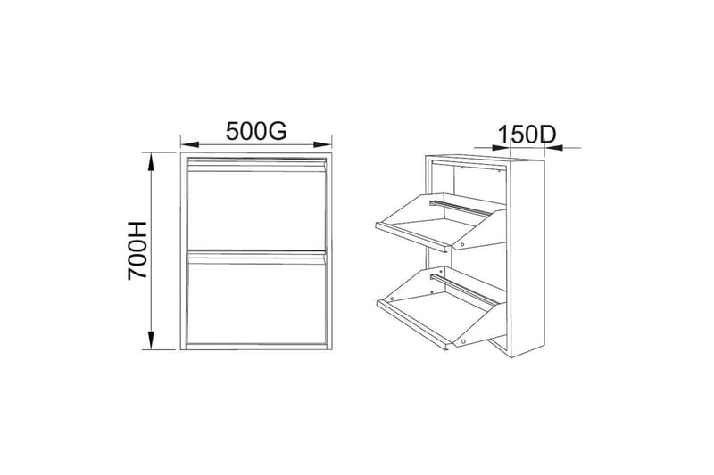 Mayazizi Skoskåp 50 cm - Ljusgrå - Förvaring - Sko- & klädförvaring - Skoförvaring