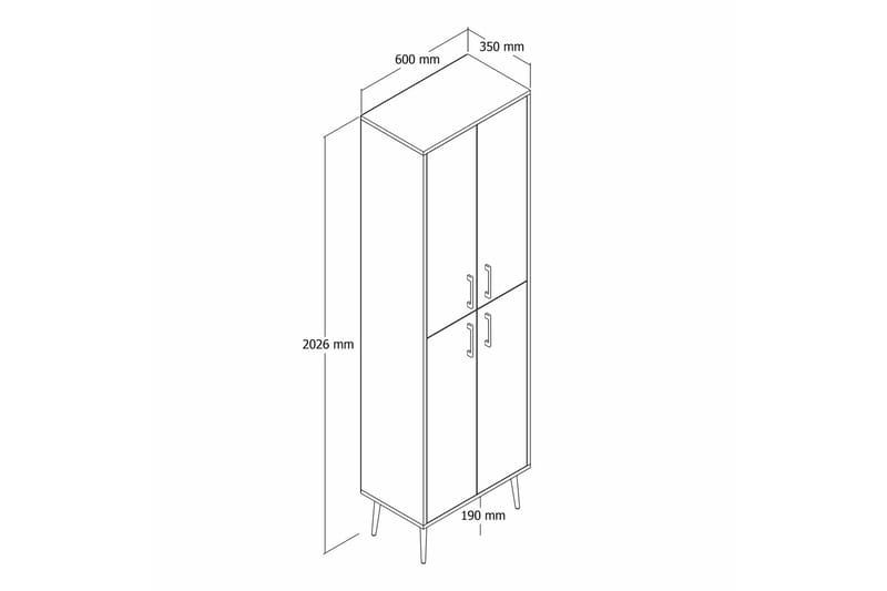 NAUEN Skoskåp 60 cm Guld/Vit - Förvaring - Sko- & klädförvaring - Skoförvaring