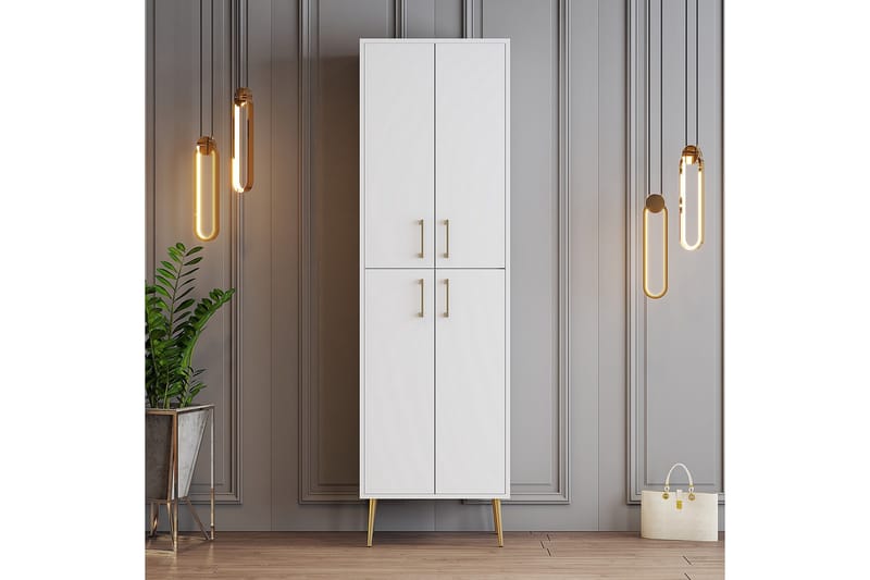 NAUEN Skoskåp 60 cm Guld/Vit - Förvaring - Sko- & klädförvaring - Skoförvaring