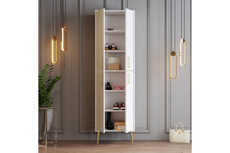 NAUEN Skoskåp 60 cm Guld/Vit - Förvaring - Sko- & klädförvaring - Skoförvaring