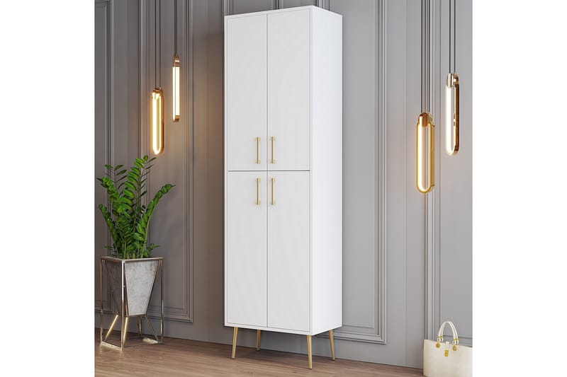 NAUEN Skoskåp 60 cm Guld/Vit - Förvaring - Sko- & klädförvaring - Skoförvaring