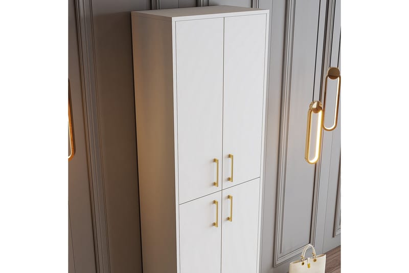 NAUEN Skoskåp 60 cm Guld/Vit - Förvaring - Sko- & klädförvaring - Skoförvaring