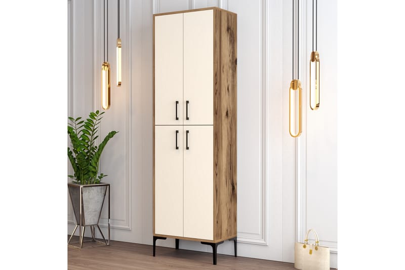 NAUEN Skoskåp 60x35 cm Mörkbrun/Beige - Mörkbrun/Beige - Förvaring - Sko- & klädförvaring - Skoförvaring