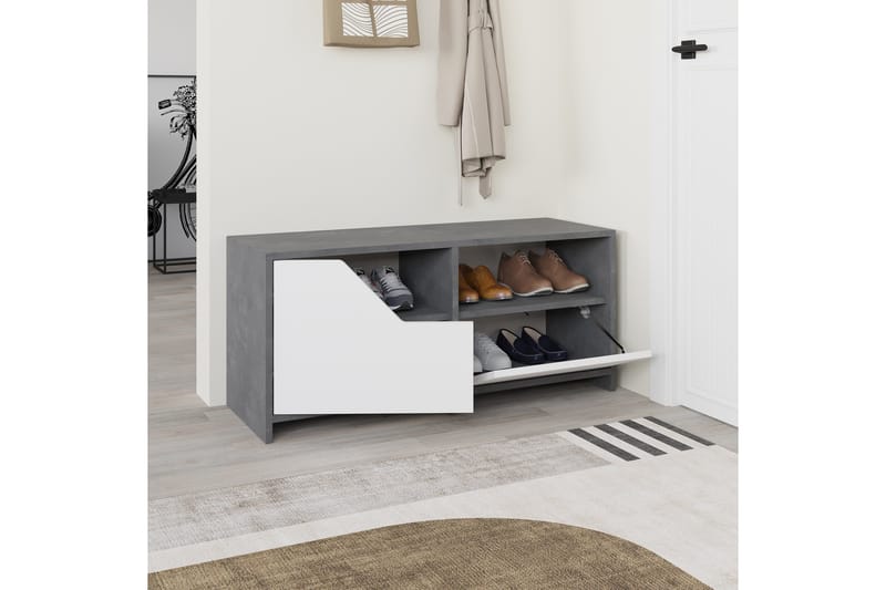 Nexus Skoskåp 105 cm - Grå/Vit - Förvaring - Sko- & klädförvaring - Skoförvaring