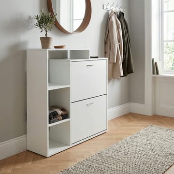 Noraro Skoskåp 85 cm - vit och kromfärgad - Förvaring - Sko- & klädförvaring - Skoförvaring