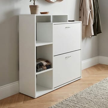 Noraro Skoskåp 85 cm - vit och kromfärgad - Förvaring - Sko- & klädförvaring - Skoförvaring