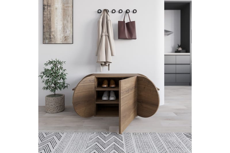 Pozy Skoskåp 110 cm - Brun - Förvaring - Sko- & klädförvaring - Skoförvaring