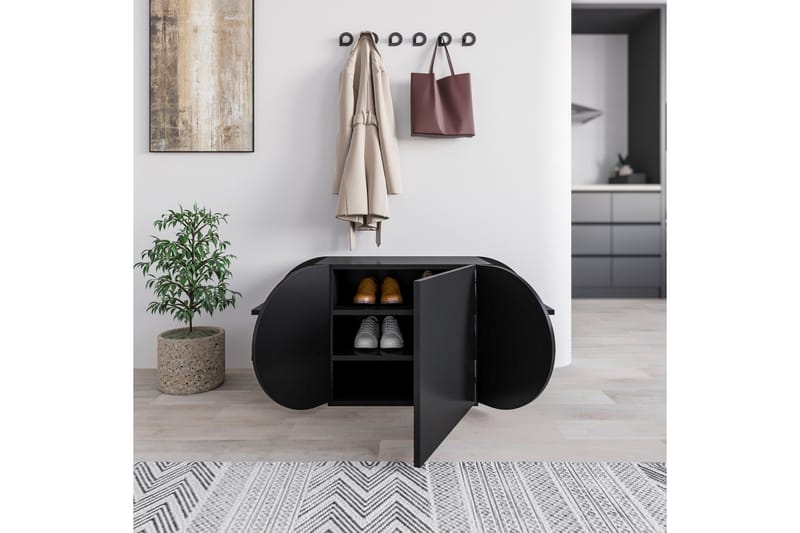Pozy Skoskåp 110 cm - Svart - Förvaring - Sko- & klädförvaring - Skoförvaring