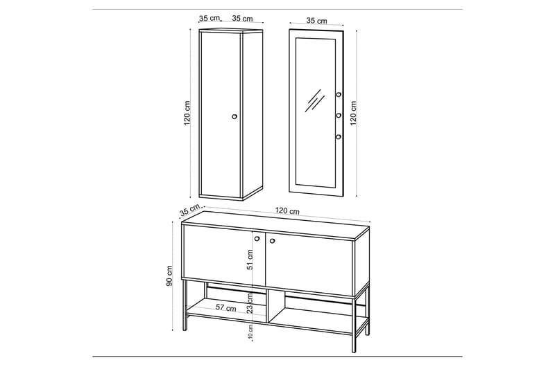 QOTRON Skoskåp 35x120 cm Natur - Förvaring - Sko- & klädförvaring - Skoförvaring