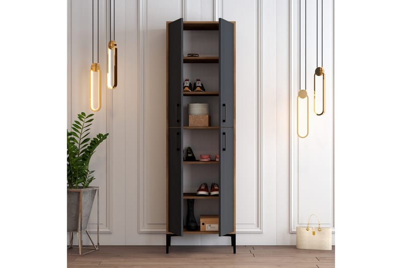Retzow Skoskåp 60x35 cm - Mörkbrun/Antracit - Förvaring - Sko- & klädförvaring - Skoförvaring