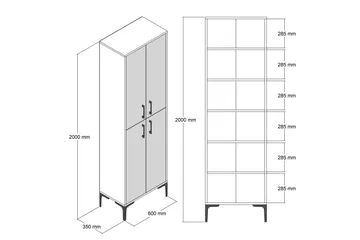 Retzow Skoskåp 60x35 cm - Mörkbrun/Antracit - Förvaring - Sko- & klädförvaring - Skoförvaring