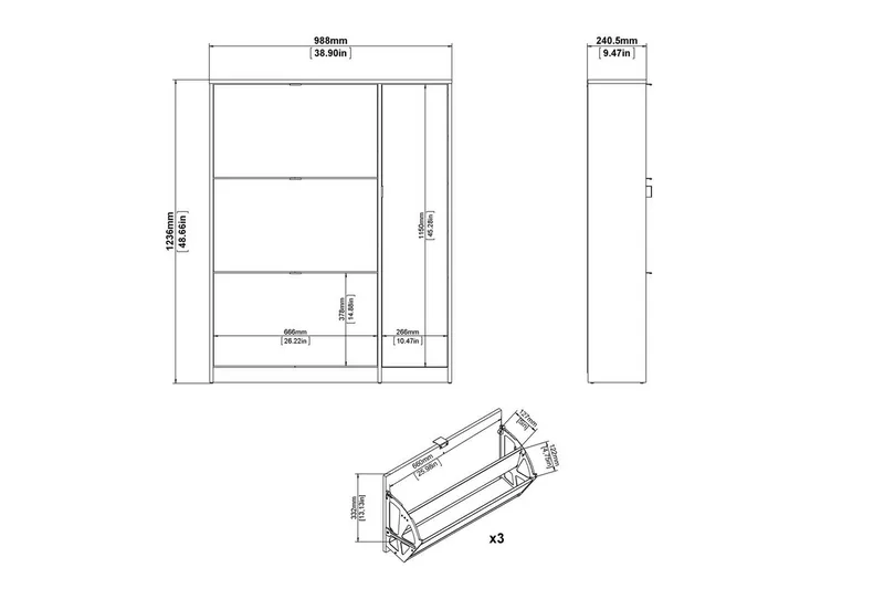 Rivornis Skoskåp 98,8 cm - Natur - Förvaring - Sko- & klädförvaring - Skoförvaring