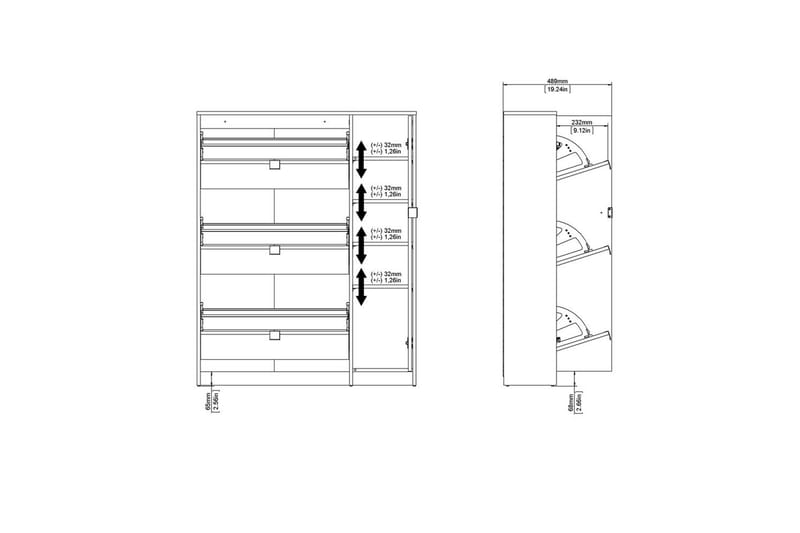 Rivornis Skoskåp 98,8 cm - Natur - Förvaring - Sko- & klädförvaring - Skoförvaring