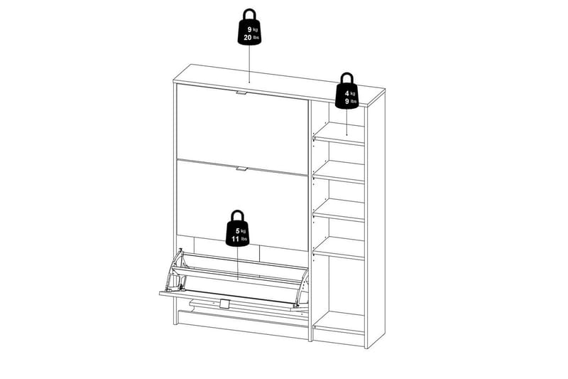 Rivornis Skoskåp 98,8 cm - Natur - Förvaring - Sko- & klädförvaring - Skoförvaring