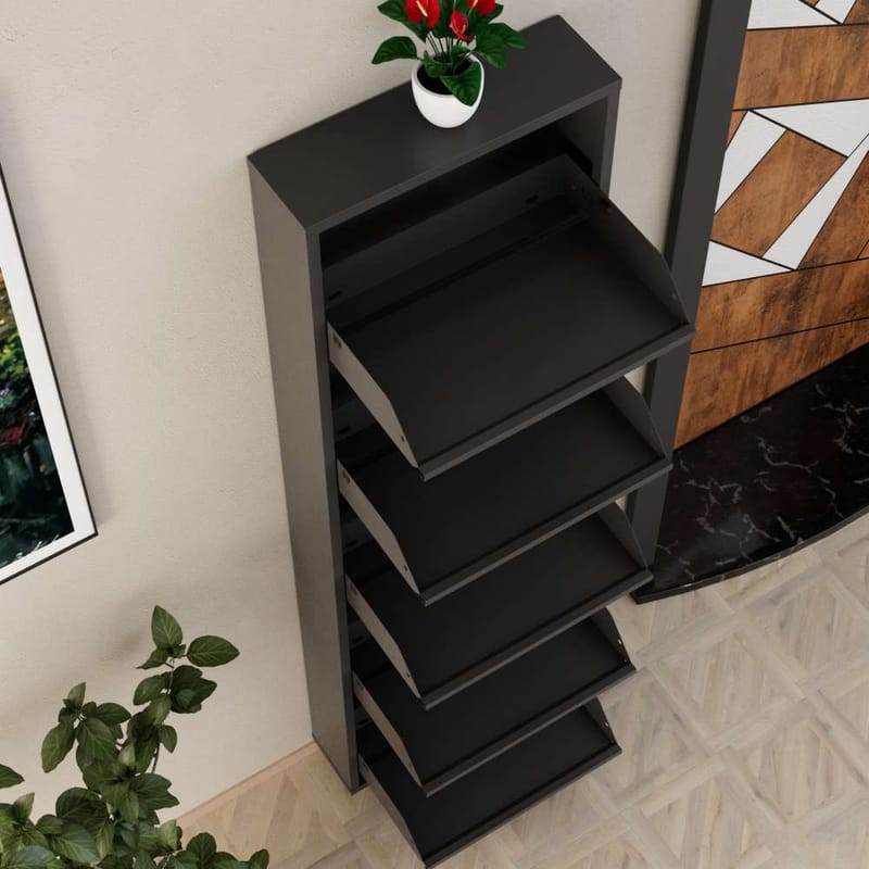 Rylanis Skoskåp 50x169 cm - Antracit - Förvaring - Sko- & klädförvaring - Skoförvaring