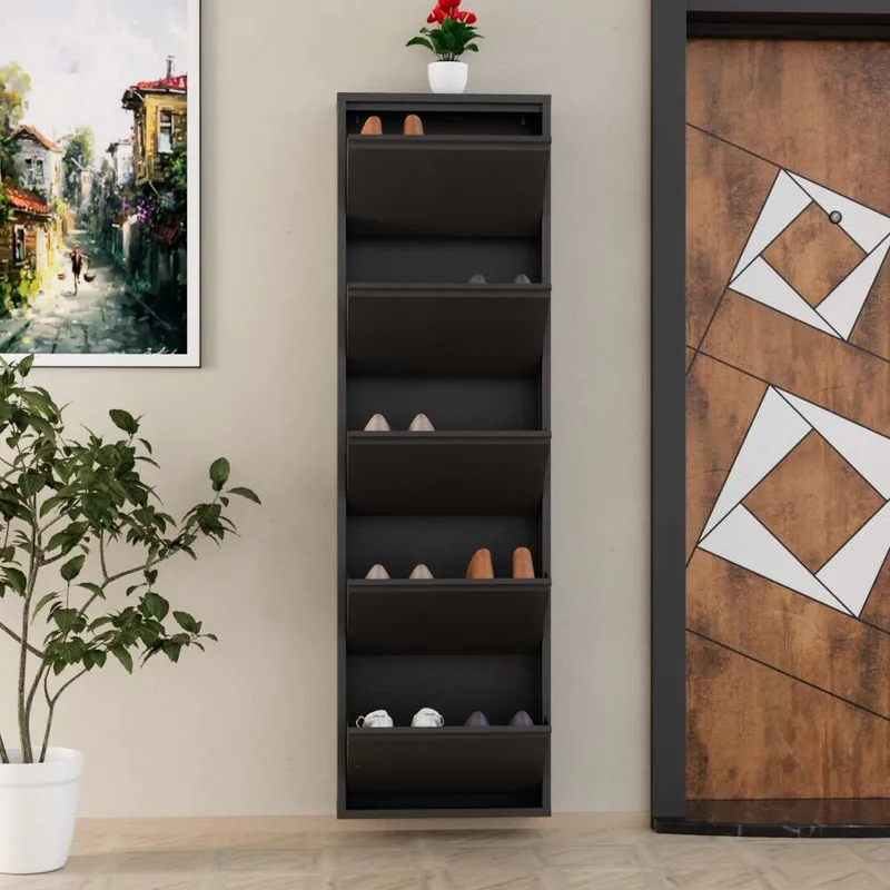 Rylanis Skoskåp 50x169 cm - Antracit - Förvaring - Sko- & klädförvaring - Skoförvaring