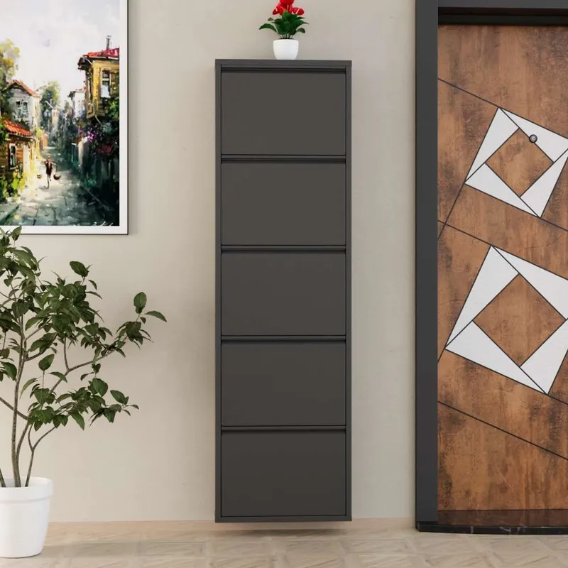 Rylanis Skoskåp 50x169 cm - Antracit - Förvaring - Sko- & klädförvaring - Skoförvaring