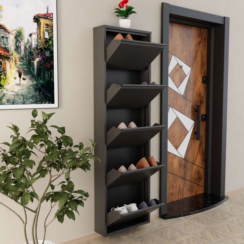 Rylanis Skoskåp 50x169 cm - Antracit - Förvaring - Sko- & klädförvaring - Skoförvaring