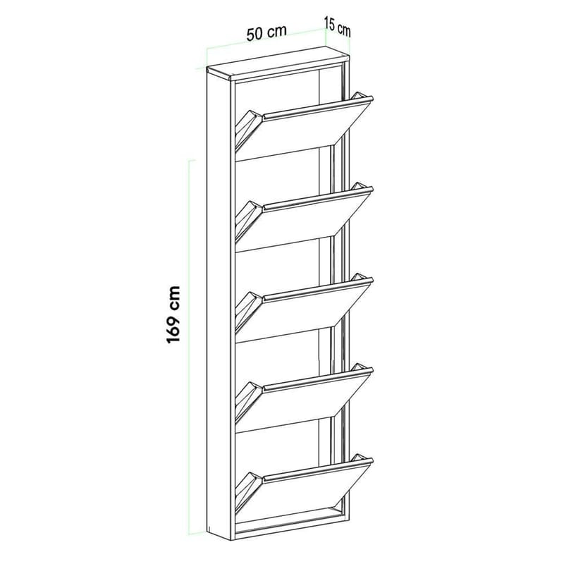 Rylanis Skoskåp 50x169 cm - Antracit - Förvaring - Sko- & klädförvaring - Skoförvaring