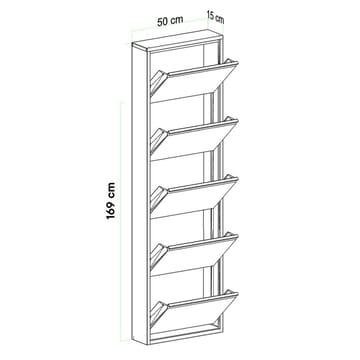 Rylanis Skoskåp 50x169 cm - Antracit - Förvaring - Sko- & klädförvaring - Skoförvaring