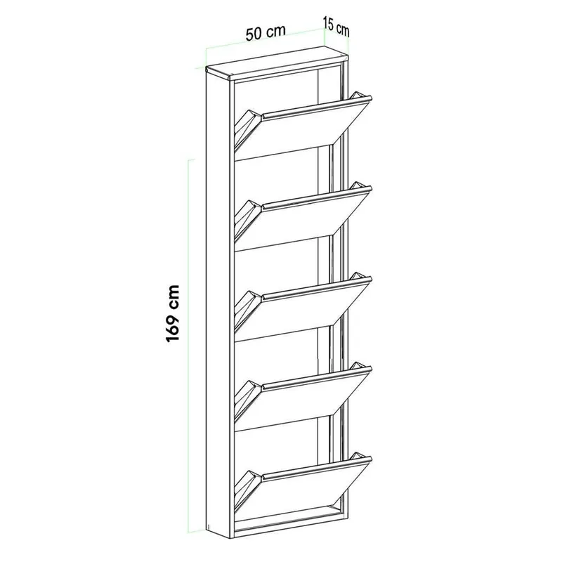 Rylanis Skoskåp 50x169 cm - Antracit - Förvaring - Sko- & klädförvaring - Skoförvaring