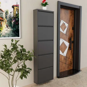 Rylanis Skoskåp 50x169 cm - Antracit - Förvaring - Sko- & klädförvaring - Skoförvaring