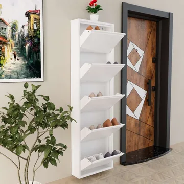Rylanis Skoskåp 50x169 cm - Vit - Förvaring - Sko- & klädförvaring - Skoförvaring
