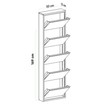 Rylanis Skoskåp 50x169 cm - Vit - Förvaring - Sko- & klädförvaring - Skoförvaring