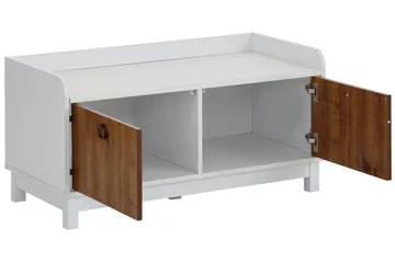 Shellake Skobänk 92x45 cm - Vit/Natur - Förvaring - Sko- & klädförvaring - Skoförvaring - Bänk med skoförvaring
