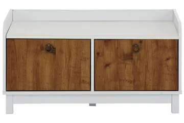 Shellake Skobänk 92x45 cm - Vit/Natur - Förvaring - Sko- & klädförvaring - Skoförvaring - Bänk med skoförvaring