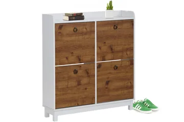 Shellake Skoskåp 92x25 cm - Vit/Natur - Förvaring - Sko- & klädförvaring - Skoförvaring