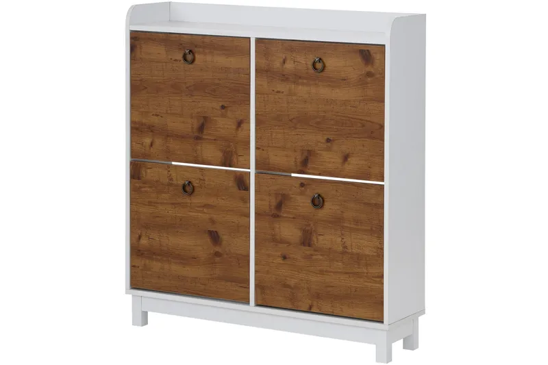 Shellake Skoskåp 92x25 cm - Vit/Natur - Förvaring - Sko- & klädförvaring - Skoförvaring