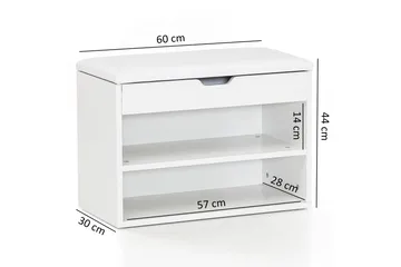 Shiheem Skohylla 60x30 cm - Vit - Förvaring - Sko- & klädförvaring - Skoförvaring