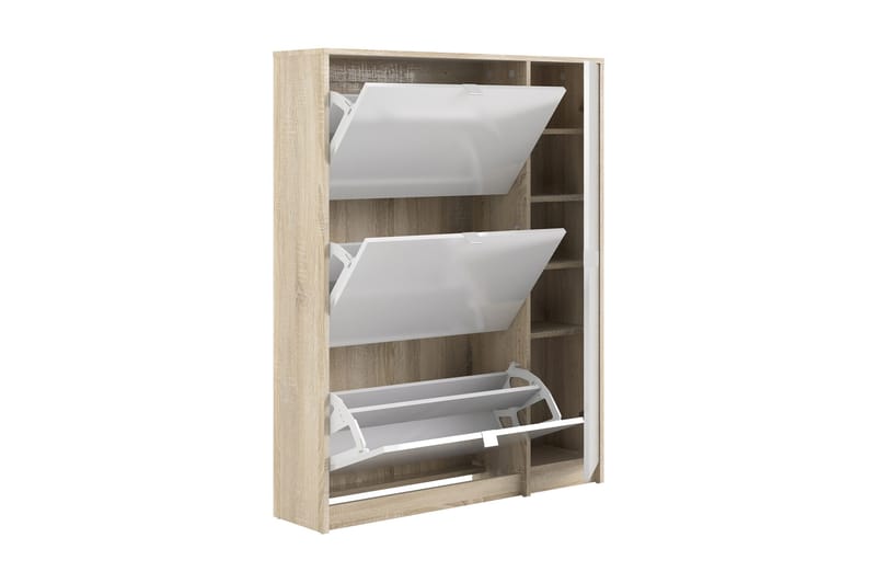 Shoey Skoskåp 3 Fack - Trä/natur/Vit - Förvaring - Sko- & klädförvaring - Skoförvaring