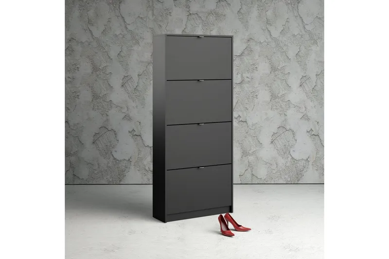 Shoey Skoskåp 4 Fack - Svart - Förvaring - Sko- & klädförvaring - Skoförvaring