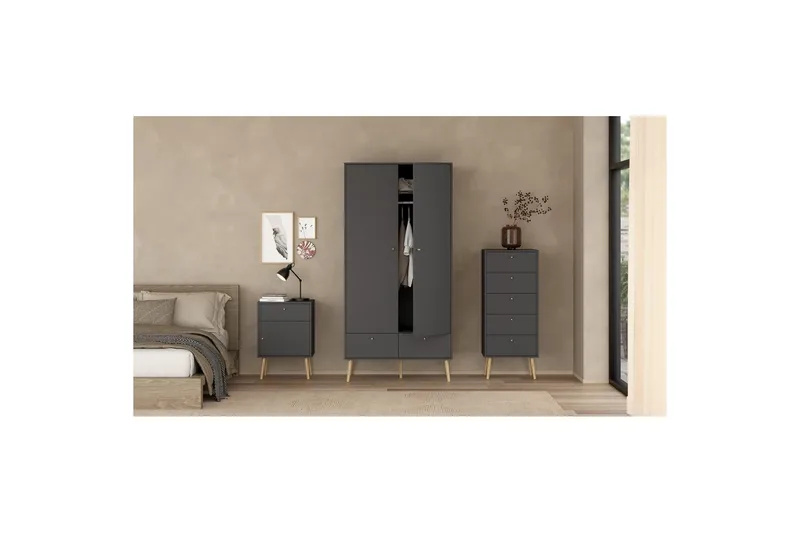 Shoey Skoskåp 4 Fack - Svart - F örvaring - Sko- & klädförvaring - Skoförvaring