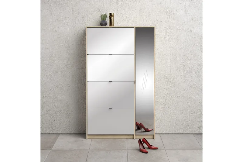 Shoey Skoskåp 4 Fack - Trä/natur/Vit - Förvaring - Sko- & klädförvaring - Skoförvaring