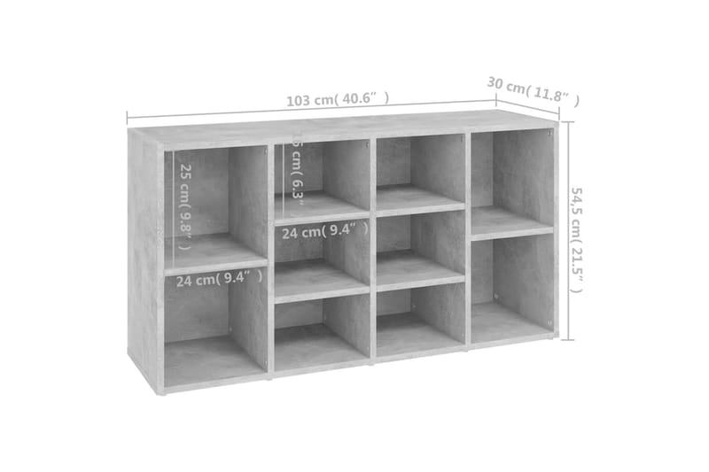 Skobänk betonggrå 103x30x54,5 cm spånskiva - Betonggrå - Förvaring - Sko- & klädförvaring - Skoförvaring