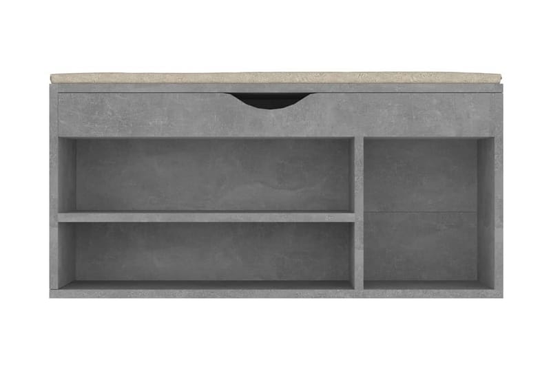 Skobänk med dyna betonggrå 104x30x49 cm spånskiva - Betonggrå - Förvaring - Sko- & klädförvaring - Skoförvaring