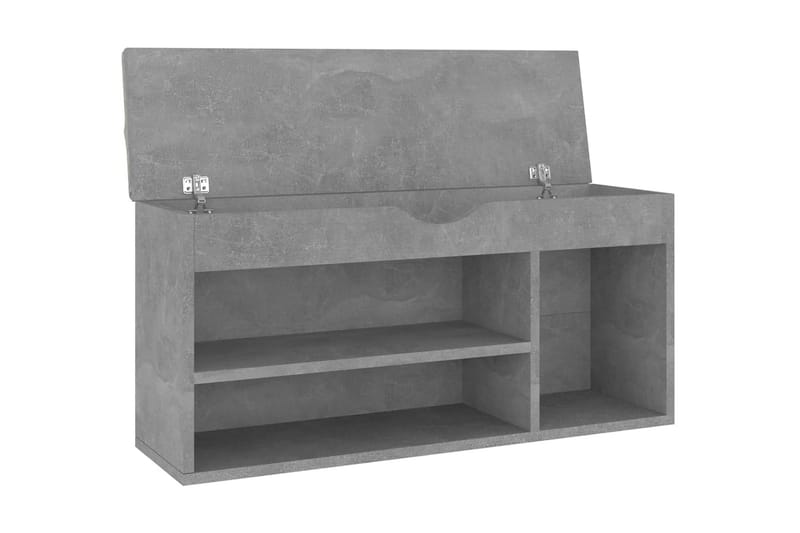 Skobänk med dyna betonggrå 104x30x49 cm spånskiva - Betonggrå - Förvaring - Sko- & klädförvaring - Skoförvaring