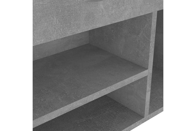 Skobänk med dyna betonggrå 104x30x49 cm spånskiva - Betonggrå - Skoförvaring - Bänk med skoförvaring
