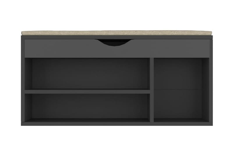 Skobänk med dyna grå 104x30x49 cm spånskiva - Grå - Förvaring - Sko- & klädförvaring - Skoförvaring