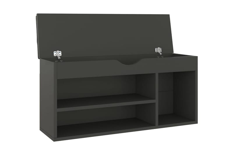 Skobänk med dyna grå 104x30x49 cm spånskiva - Grå - Förvaring - Sko- & klädförvaring - Skoförvaring
