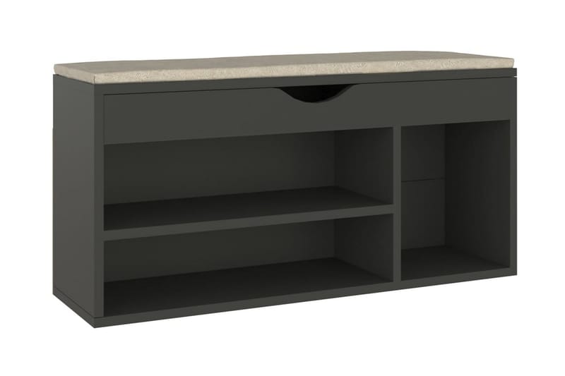 Skobänk med dyna grå 104x30x49 cm spånskiva - Grå - Förvaring - Sko- & klädförvaring - Skoförvaring
