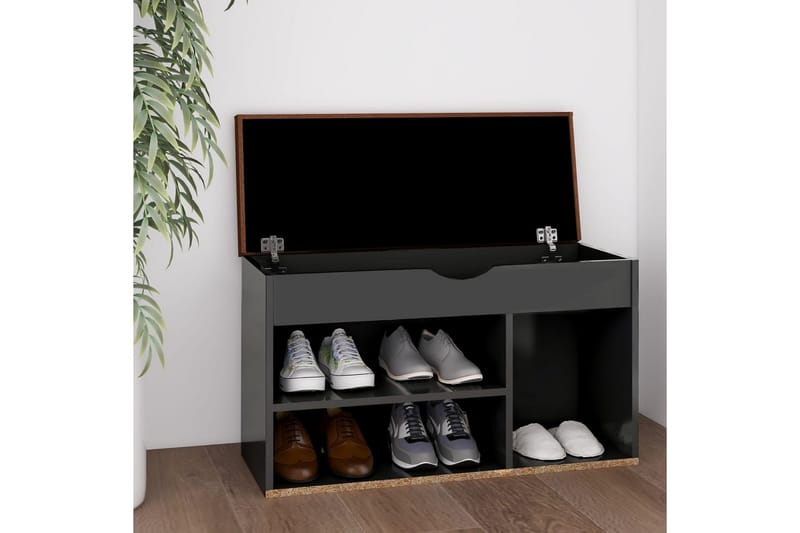 Skobänk med dyna grå 80x30x47 cm spånskiva - Grå - Förvaring - Sko- & klädförvaring - Skoförvaring