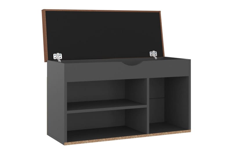 Skobänk med dyna grå 80x30x47 cm spånskiva - Grå - Förvaring - Sko- & klädförvaring - Skoförvaring