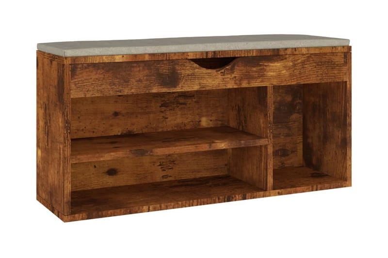 Skobänk med dyna rökfärgad ek 104x30x49 cm spånskiva - Rökfärgad ek - Förvaring - Sko- & klädförvaring - Skoförvaring