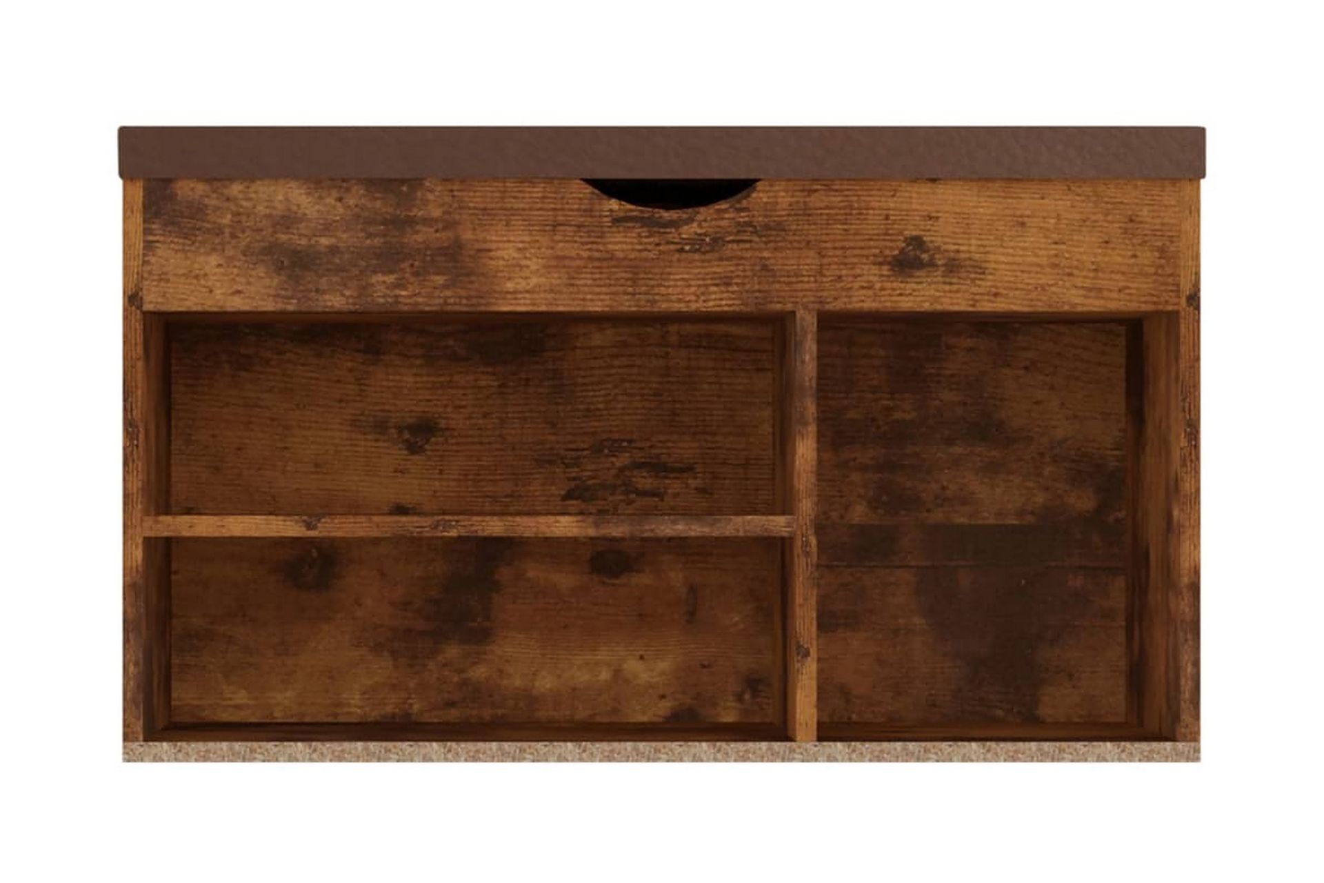 Skobänk med dyna rökt ek 80x30x47 cm spånskiva - Brun - Förvaring - Sko- & klädförvaring - Skoförvaring