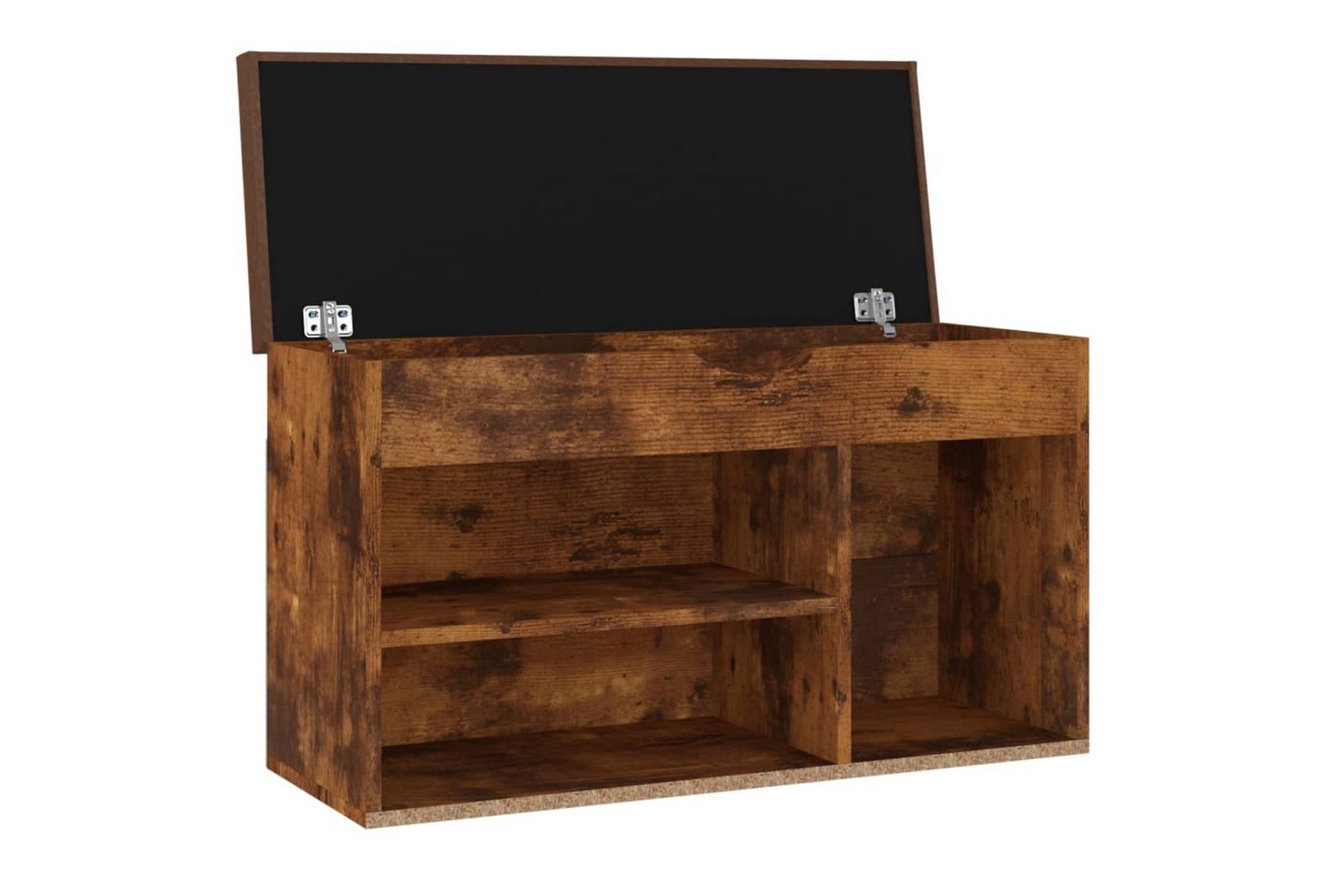 Skobänk med dyna rökt ek 80x30x47 cm spånskiva - Brun - Förvaring - Sko- & klädförvaring - Skoförvaring