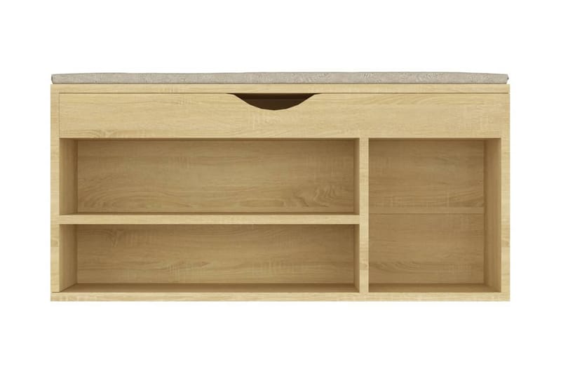Skobänk med dyna sonoma-ek 104x30x49 cm spånskiva - Ek - Förvaring - Sko- & klädförvaring - Skoförvaring